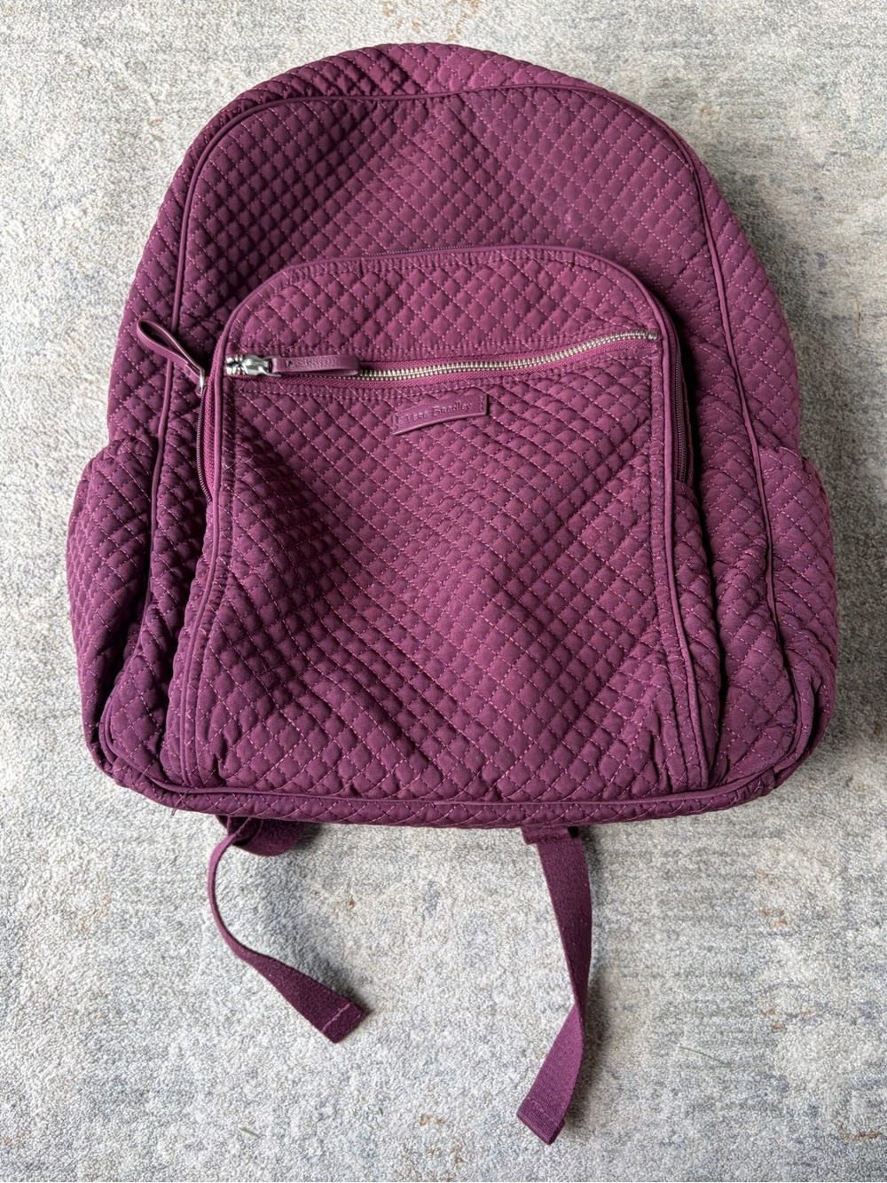 Vera Bradley Campus Backpack Microfiber Quilted Mulled Berry contrasting Lining - Picture 1 of 11